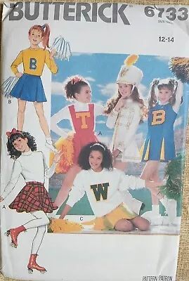 Butterick 6733 Sewing Pattern Cheerleader Majorette Skater Size 12-14 Uniform  • $9.95