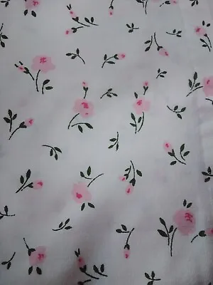 £39.99 • Buy Vintage Fabric Curtains Rose Pink Ashley 80 Floral Sanderson Cottage Monticello 