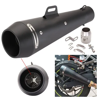 Motorcycle Exhaust Muffler Pipe With DB Killer Slip On M4 Exhaust 51 Mm Black • $43.57