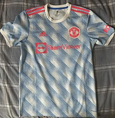 Adidas Manchester United Shirt Adult Medium Blue & White 21/22 Away Kit Jersey • £19.95