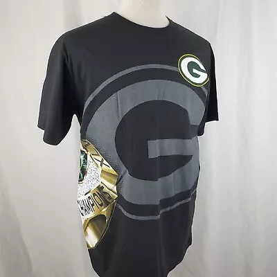 Reebok Green Bay Packers Super Bowl XLV Championship Ring T-Shirt Large Black • $17.99