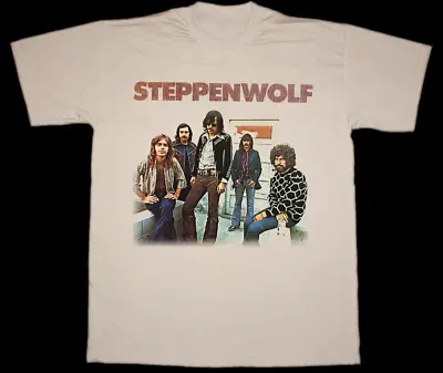 Vtg Steppenwolf Band In Tour Cotton White Men Women Full Size Shirt MM1022 • $18.04