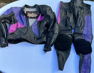 Joe Rocket Motorcycle 2-piece Leather Racing Suit Pink Purple Size 46 *READ* • $169.99