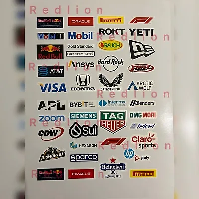 Red Bull F1 2024 SponsorPartner Stickers  Printed  And Cut • £8.50