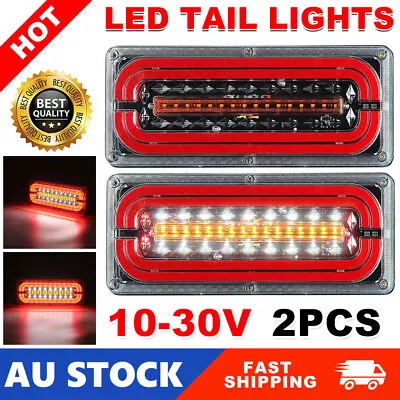 Pair Sequential Indicator LED Tail Lights Trailer Ute Caravan Truck Stop 10-30V • $46.95