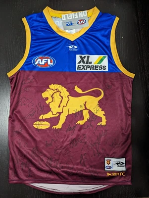 $175 • Buy Brisbane Lions 2022 AFL Official Team Signed Guernsey With Cert Of Authenticity 