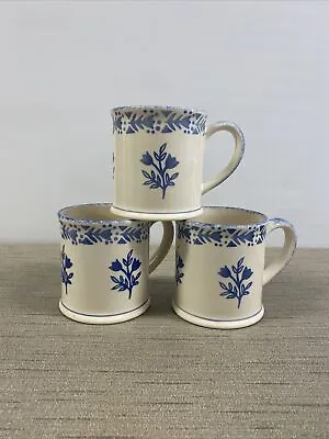 £47.22 • Buy Lot Of 3 Moorland Pottery Floral Coffee Mugs Chelsea Works Burslem Spongeware