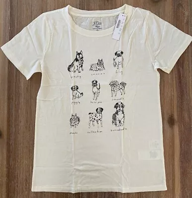 J. Crew Women's  Dogs Of The World  Graphic T Shirt - Ivory - NWT • $34.99