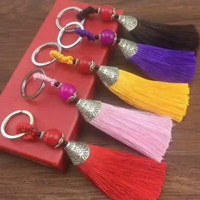 Pendant Key Gift Hand Bag Charm Tassel Accessory Buckle Key Ring Bohemian • £3.12