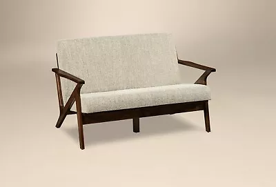 Amish Mid-Century Modern Love Seat Upholstered Solid Wood Malaya • $1799