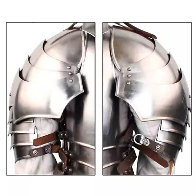 Medieval Templar Knight Renaissance 18G Steel Shoulder Pauldrons Armor Set • $108