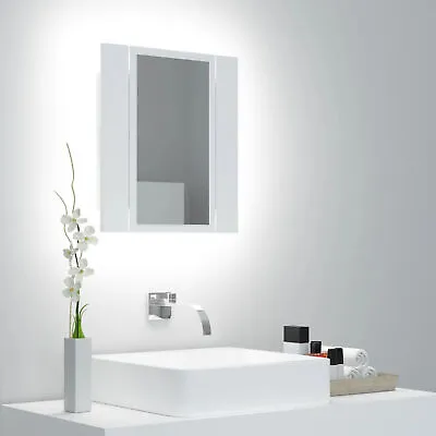 Lechnical  Bathroom Mirror Cabinet White 40x12x45  Acrylic Bathroom Mirror Q5I0 • £48.99