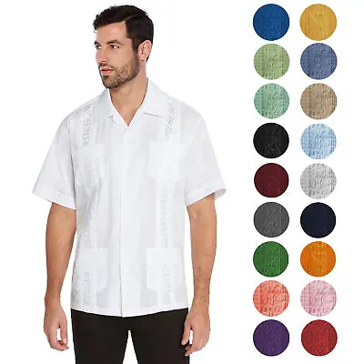 Vkwear Men's Guayabera Cuban Beach Wedding Casual Short Sleeve Dress Shirt • $25.15