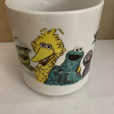 Vintage Sesame Street Plastic Cup Mug - Muppets Bert Ernie Big Bird Oscar • $5.95