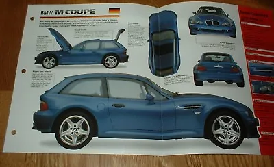 ★★1998 Bmw Z3 M Coupe Original Imp Brochure Specs Info Z 3 Z3m 98 99 97★★ • $12.99