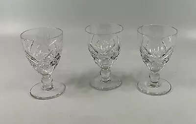 Royal Brierley Braemar Cut Lead Crystal Port/sherry Glasses Set Of 3 Sh12 • £15.99