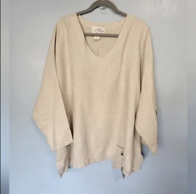 La. Fixsun Pre-shrunk Linen Lagenlook Boxy Top Size XL Dusty Beige • $27.99