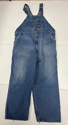 Vtg Mens OshKosh B'Gosh Genuine Denim Bib Overalls 46x30 Actual 44 Made In USA • $34.99