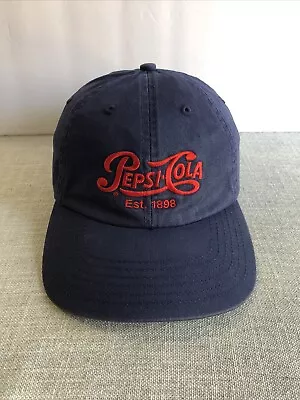 Vintage Pepsi Cola Embroidered Ball Cap Adjustable Dark Blue Red Letter Est 1898 • $19.95