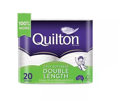 Quilton 3 Ply Double Length Toilet Tissue (360 Sheets Per Roll 11cm X 10cm) • $28.15