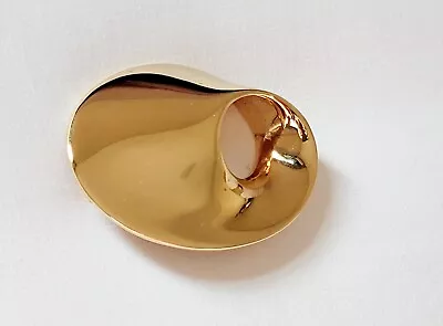 Vintage Monet Mcm Gold Tone Pin Brooch Signed 2.5  Bold Abstract Statement Piece • $12.99