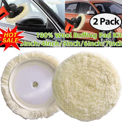 New Wool Polishing Pads 3 -7  Buffing Pad Hook & Loop For Cutting & Polishing 2p • $7.95