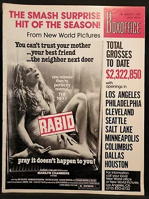 Boxoffice Movie Film Industry Magazine August 1 1977 Rabid Marilyn Chambers • $19.99