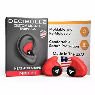 Molded Earplugs 31dB Highest NRR Comfort Hearing Protection For Shooting Travel • $35.30