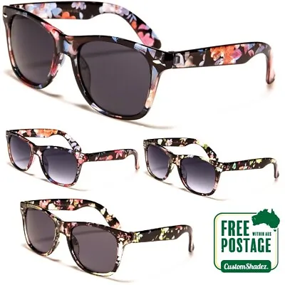 $12.95 • Buy Women's Retro Sunglasses - Floral Printed Clear Frame - Free Shipping Aus UV 400