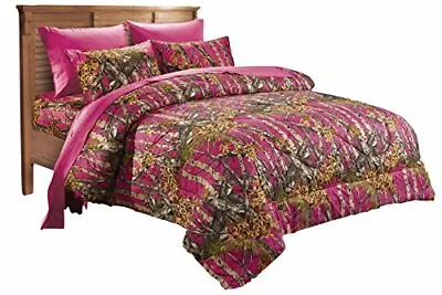 Queen Size Hot Pink Camo 1 Pc Comforter Bed Spread Only Camouflage Woods  • $59.11