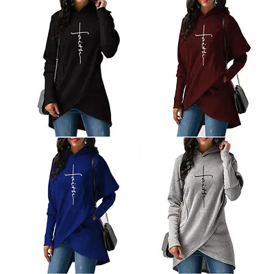 2018 New Fashion Faith Print Sweatshirt Female Sweatshirts Hoodies Women Kawaii • $21.46