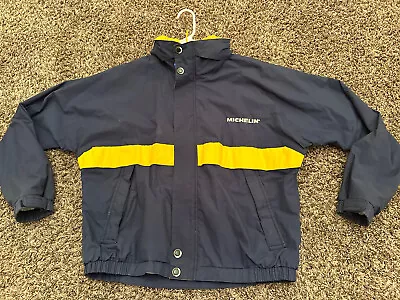 Vintage Michelin Dunbrooke Distinctive Images Jacket Blue Yellow Mens Size Large • $80