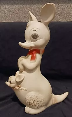 Vintage Rubber Squeak Mommy And Baby Kangaroo Toy By Edward Mobley 9  • $12.99