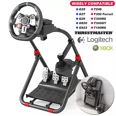 Racing Simulator Steering Wheel Stand Logitech G29 Thrustmaster T248 Ferrari 458 • £65.19