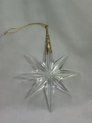 Vintage Holiday Christmas Ornament Cut Prism Plastic & Metal Star • $7.20