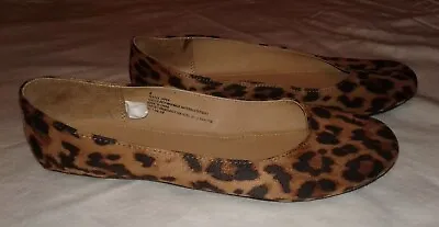 NEW Leopard Animal Print Ballet Flats • Mossimo Rounded Toe Shoes • Slip Ons • 8 • $11