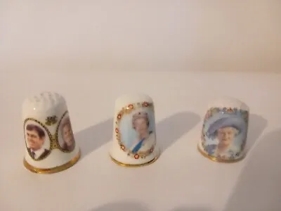 £1 • Buy Set Of 3 Heritage Royal Family Collector's Thimbles
