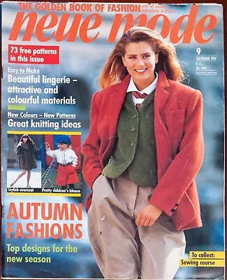 Neue Mode Sewing Pattern Magazine September 1989 Lingerie + English Supplement • £13.99