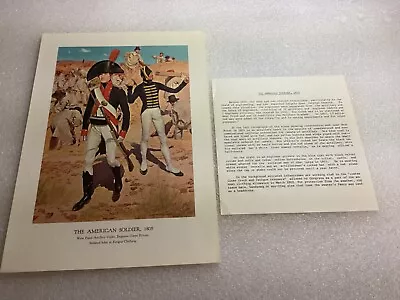 VTG” The American Soldier” 13x9 Military Art Print  1805 Military History Dep. • $13