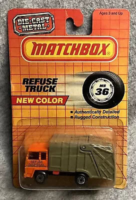 1989 Matchbox Refuse Truck #36 - New Color • $4.50