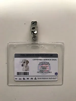 $9.98 • Buy Customize Service Dog ID Card Badge ESA ADA EMOTIONAL SUPPORT THERAPY W Holder