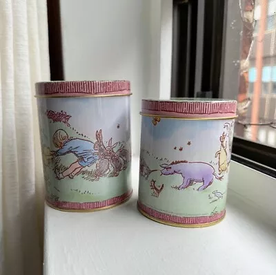 Vintage Style Winnie The Pooh Disney Stackable Tin Nesting Canisters • $10