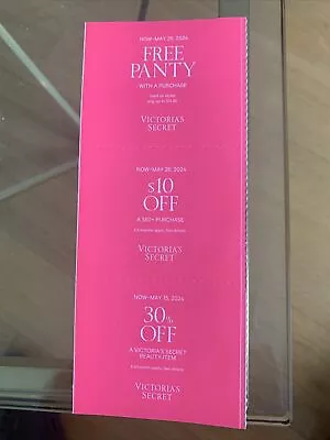 3-Victoria’s Secret Coups AMAZING 30% COUPfree Panty 10 Off 50 ***** • $14.99