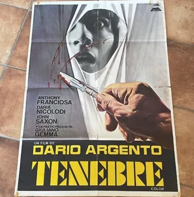 Tenebrae 1982 Dario Argento Giallo Horror  Spanish Cinema Poster • £5