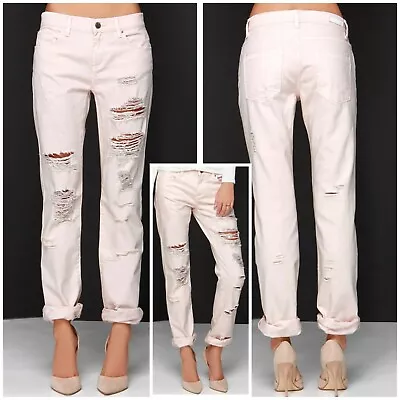 (NWT) Blank NYC Women's Distressed Boyfriend Pink/Baby Pink Jeans  • £43.21