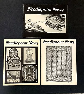 3 Vintage 1976 Issues Needlepoint News Patterns Instructions Museum Articles • $9.85