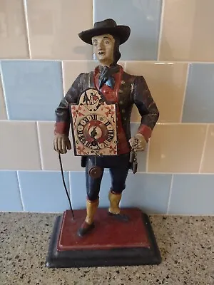 Vintage J.v.E Holland Metal Figure Top Hat Dutch Peddler Clock Seller 16  Tall • $300