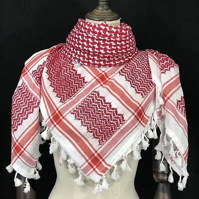 Shemagh Keffiyeh Red Arab Scarf All Original Made In Palestine Kufiya Cotton New • $35.99