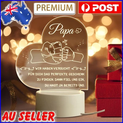 Personalised Night Lamp Acrylic Bedside Lamp USB Charging For Father's Day Gifts • $16.49