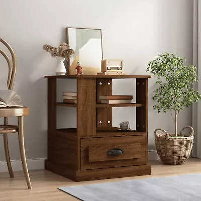 Side Table Brown Oak 50x50x60  Engineered Wood T1F1 • £88.99